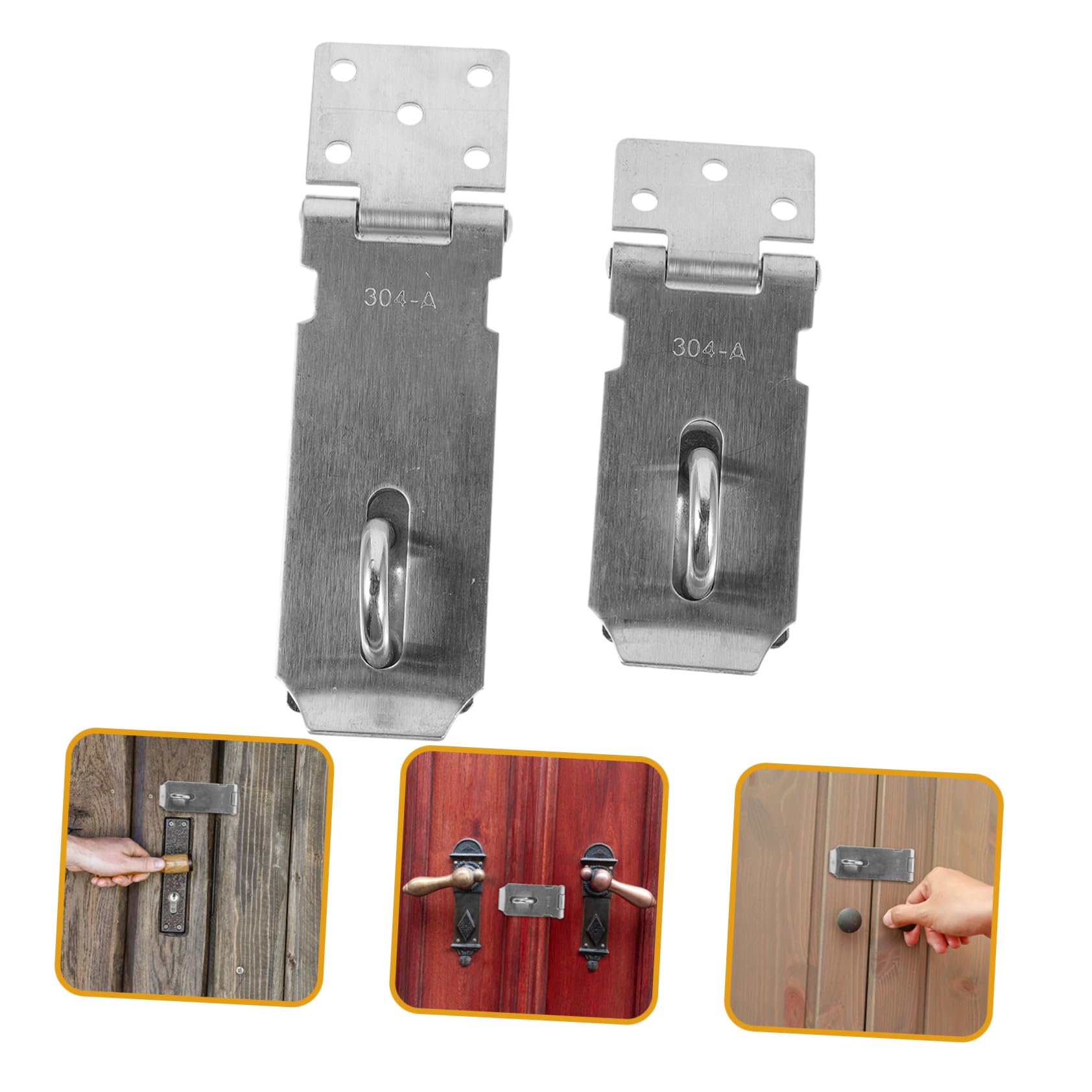 Tofficu 5 Ensembles Lot De Targettes Acier Inoxydable Avec Serrure Hasp Latch Durable Pour Portes Fenêtres Armoires Installation Facile Sécurisée 2 Pièces * 5