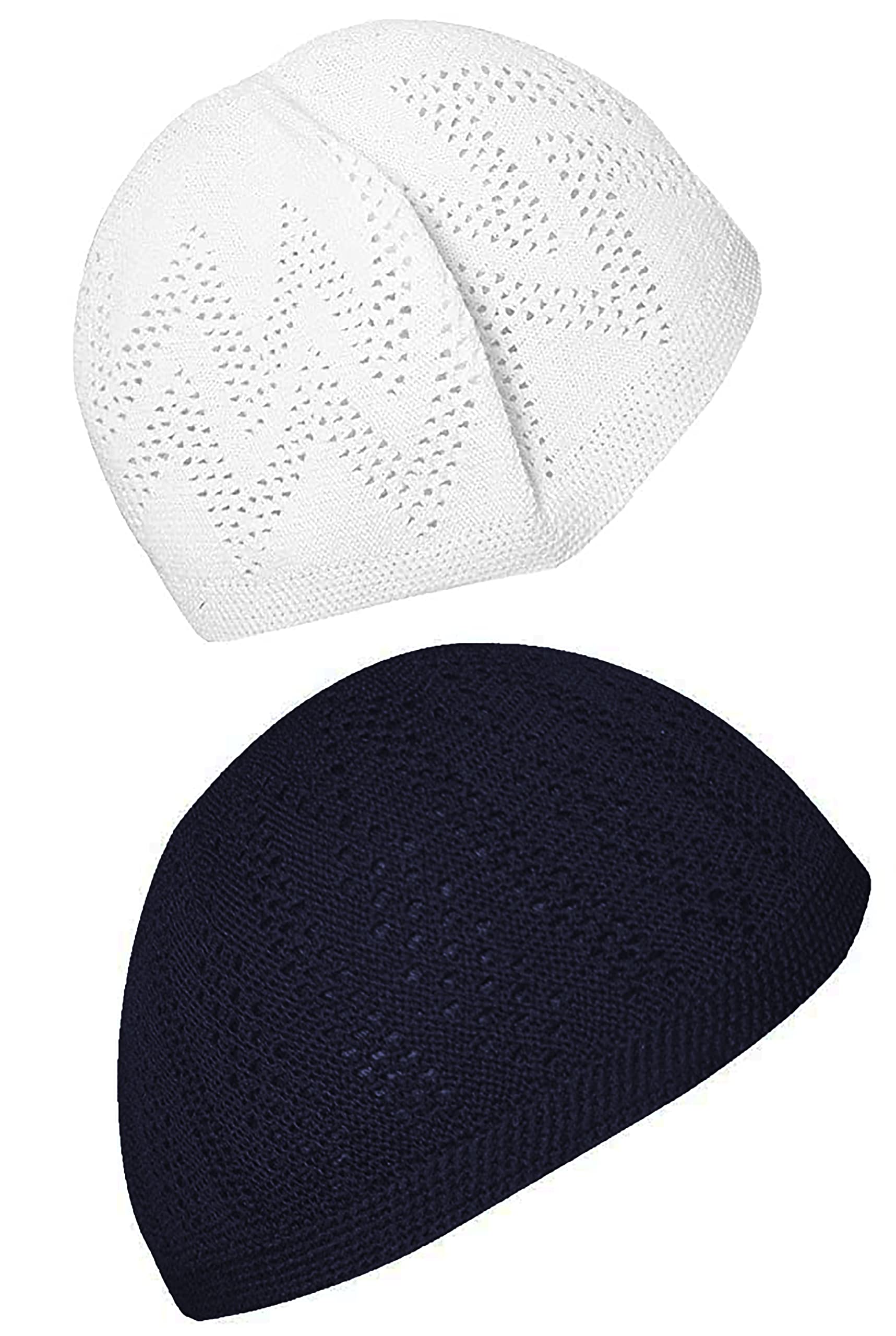 Artist Unknown Hat Lot of 2 Pcs Colors Muslim Wholesale Kufi Koofi Kofi Topi Cotton Turkish Skull Cap Islamic Muslim Islam Prayer Takke Knit Style Helmet Liner Caps for Men, Multicolor, One size