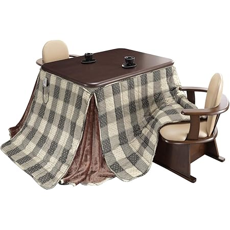 Amazon 高さ調節 ダイニングこたつ アコード 105x80cm こたつ 布団 しじら織り 肘付回転椅子2脚セット マストバイ Mustbuy こたつテーブル