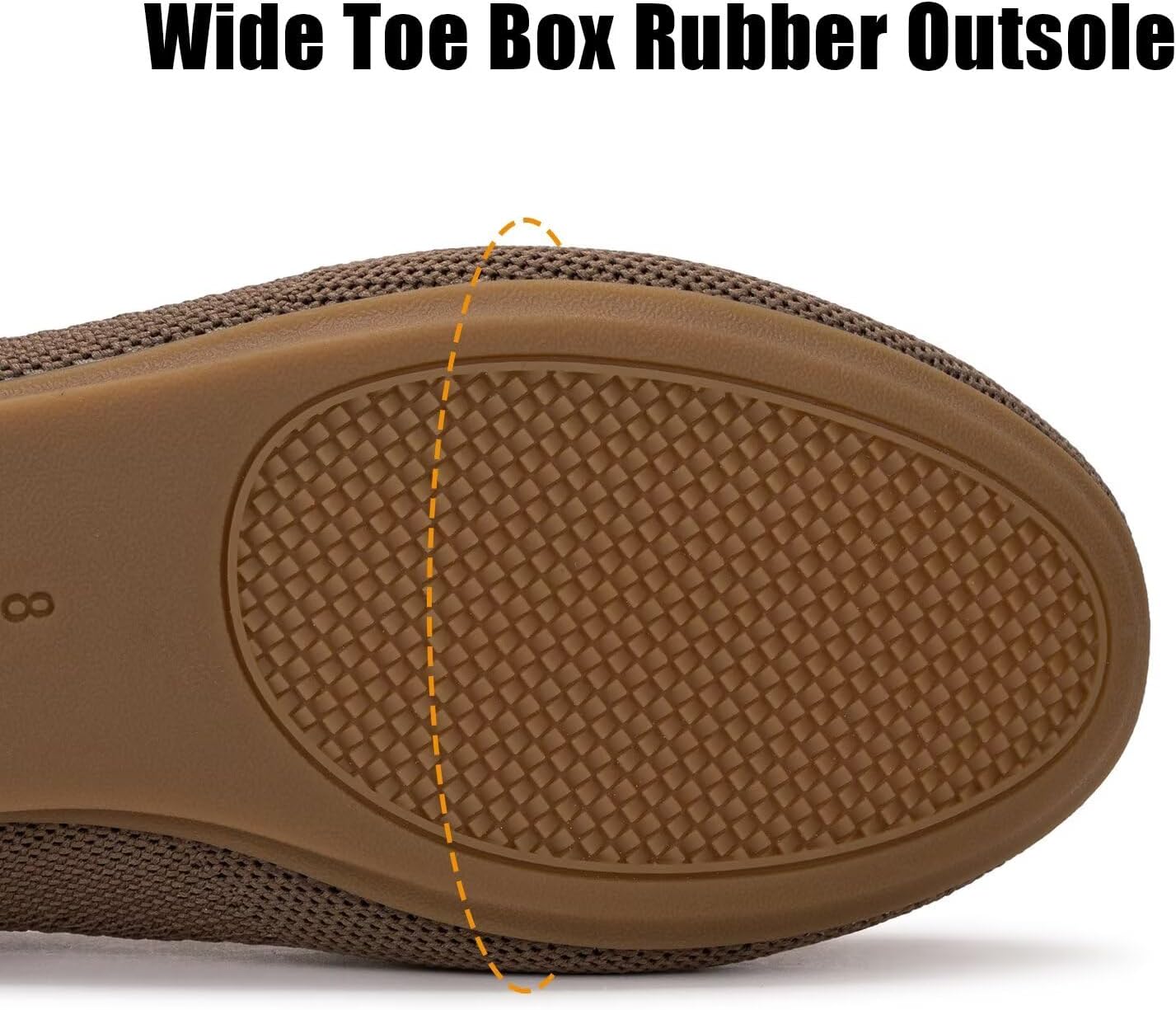 Frank Mully Women's Wide Width Flats Ballet Flats Round Toe Knit Flat Shoes with Arch Support Wide Toe Box