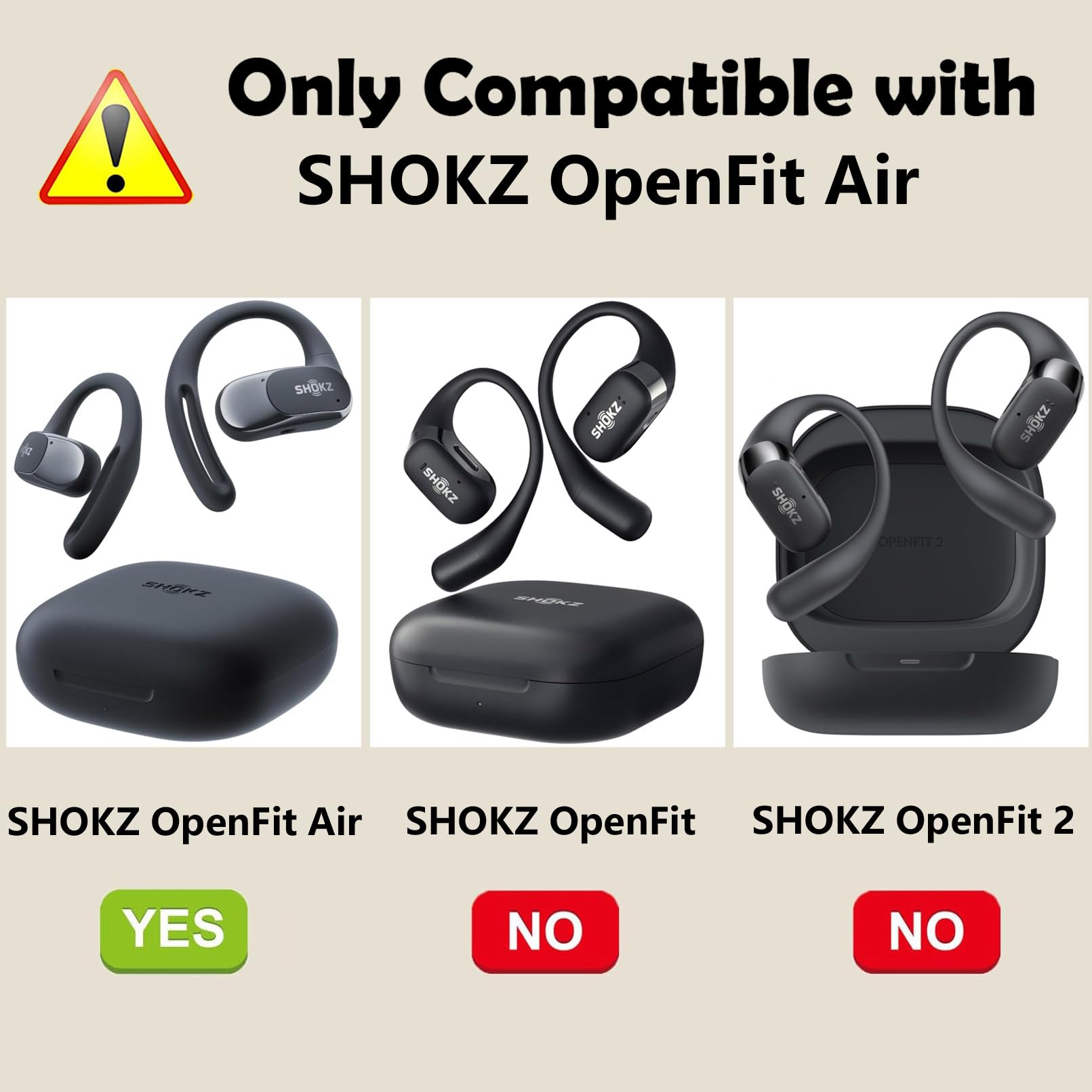 Cover per cuffie SHOKZ OpenFit 2 Open-Ear, custodia protettiva in morbido silicone compatibile con SHOKZ OpenFit 2 BK/OpenFit 2 BG, con cordino, antipolvere, antiurto e resistente, colore nero