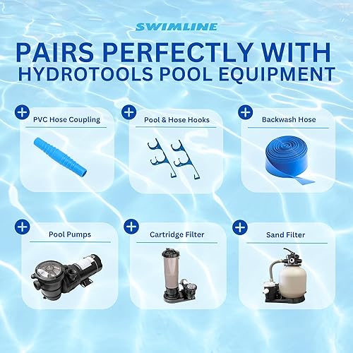 Miniatura 6 de SWIMLINE HYDROTOOLS Manguera de conexión de filtro de bomba de piscina con manguito  1.5 pulgadas x 12 pies  Resistente flexible, duradera y a