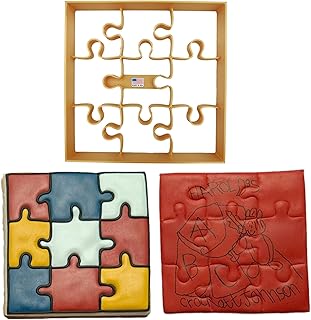 PUZZLE COOKIE CUTTER One Large Square Cookie Cutter With Nine Jigsaw Puzzle Pieces Detail For Graduation Birthday Christma...