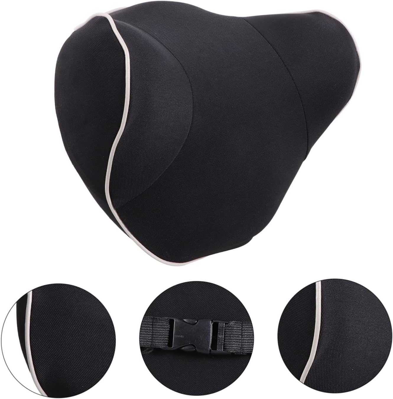 KICHOUSE Neck Pillow for Car Memory Foam Travel Pillow Buckle Ergonomic for Sleeping for Women Men