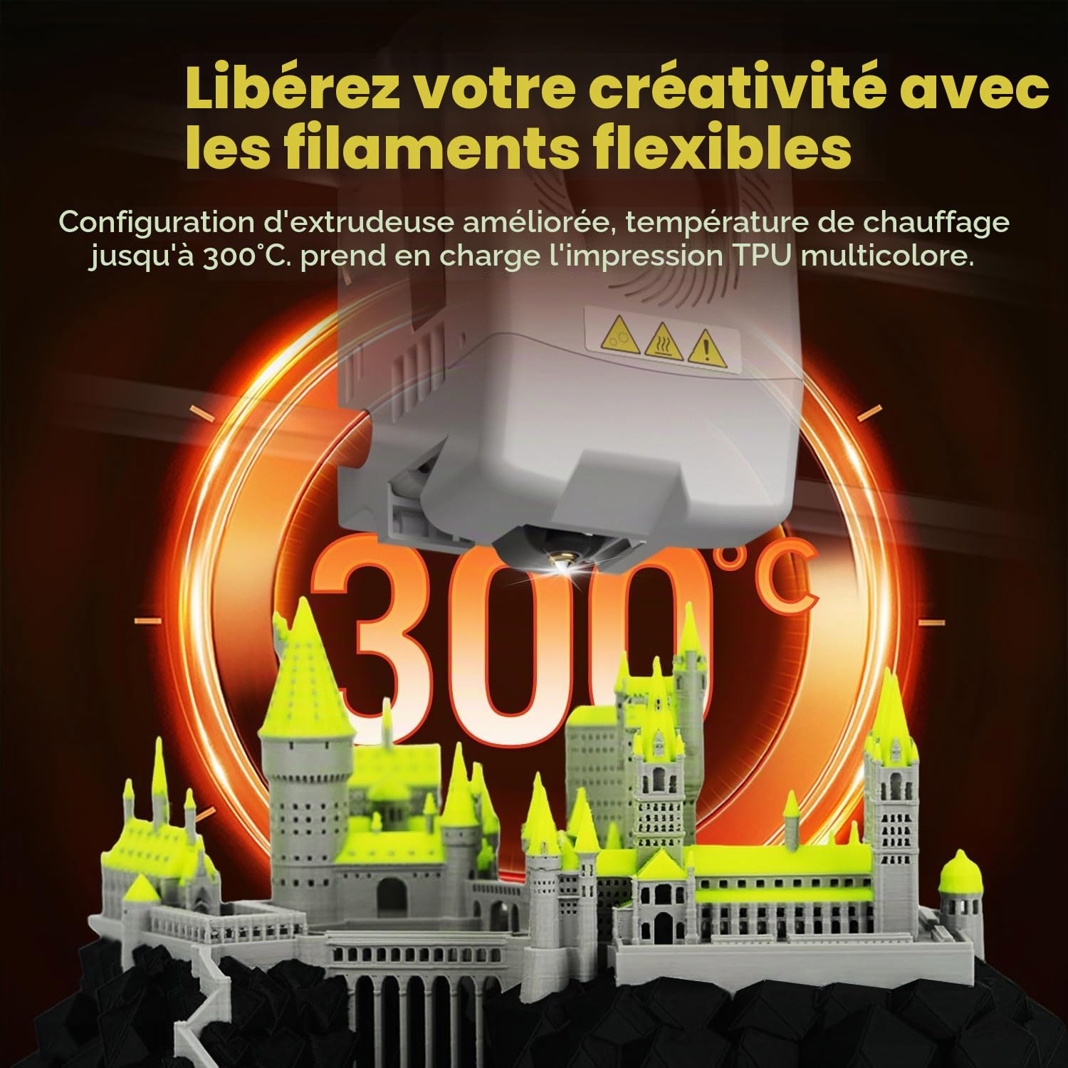 FLASHFORGE AD5X Imprimante 3D multi-matériaux, multicolore, vitesse 600 mm/s, impression en 1 clic, créations IFS, calibrage automatique, sauvegarde filaments