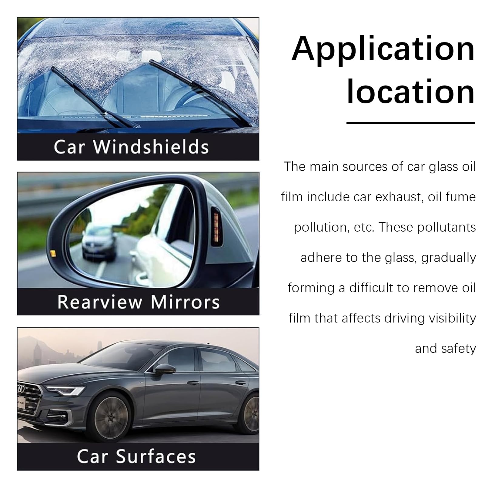 CAPEDIEM 2025 NEW Automotive Oil Film Cleaning Brush for Car Windows, Glass Cleaning Board, Suitable for Windshield Glass Oil Film Remover, Car Windshield Cleaner (1, black)