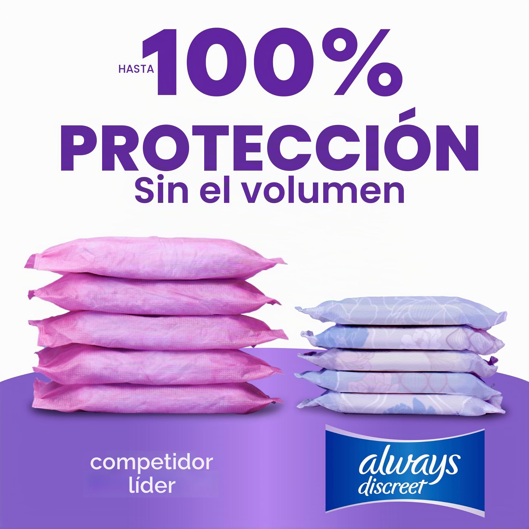 Always Discreet - Protectores para incontinencia adulta para mujer, absorción moderada, largos, protectores posparto, 162 unidades