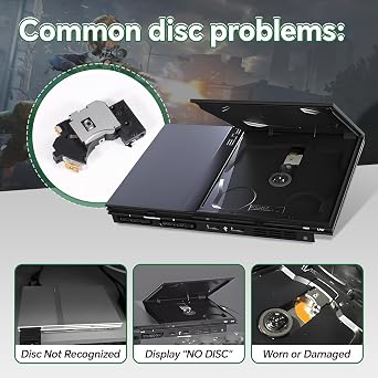 TECTINTER PVR-802W Laser Lens for PS2 Slim Laser Replacement Parts with Repair Tools, Compatible with PS2 Slim 70000 90000 Series Console Repair Part Replacement
