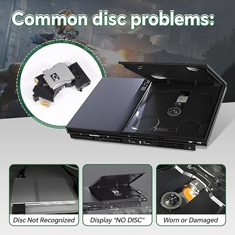 TECTINTER PVR-802W Laser Lens for PS2 Slim Laser Replacement Parts with Repair Tools, Compatible with PS2 Slim 70000 90000 Series Console Repair Part Replacement