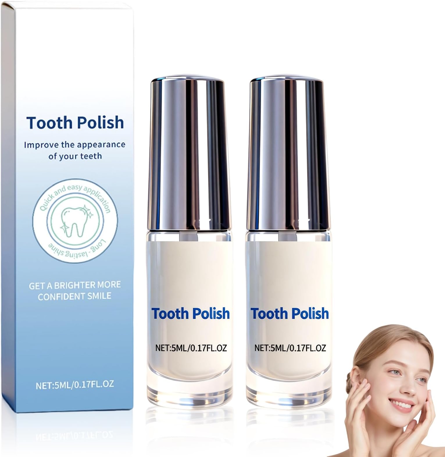 Tooth Paint, Tooth Polish, Instant White Tooth Paint, Natural Teeth Whitening Paint, Portable Oral Care, Safe Formula & Long-Lasting Results, 2 Pcs