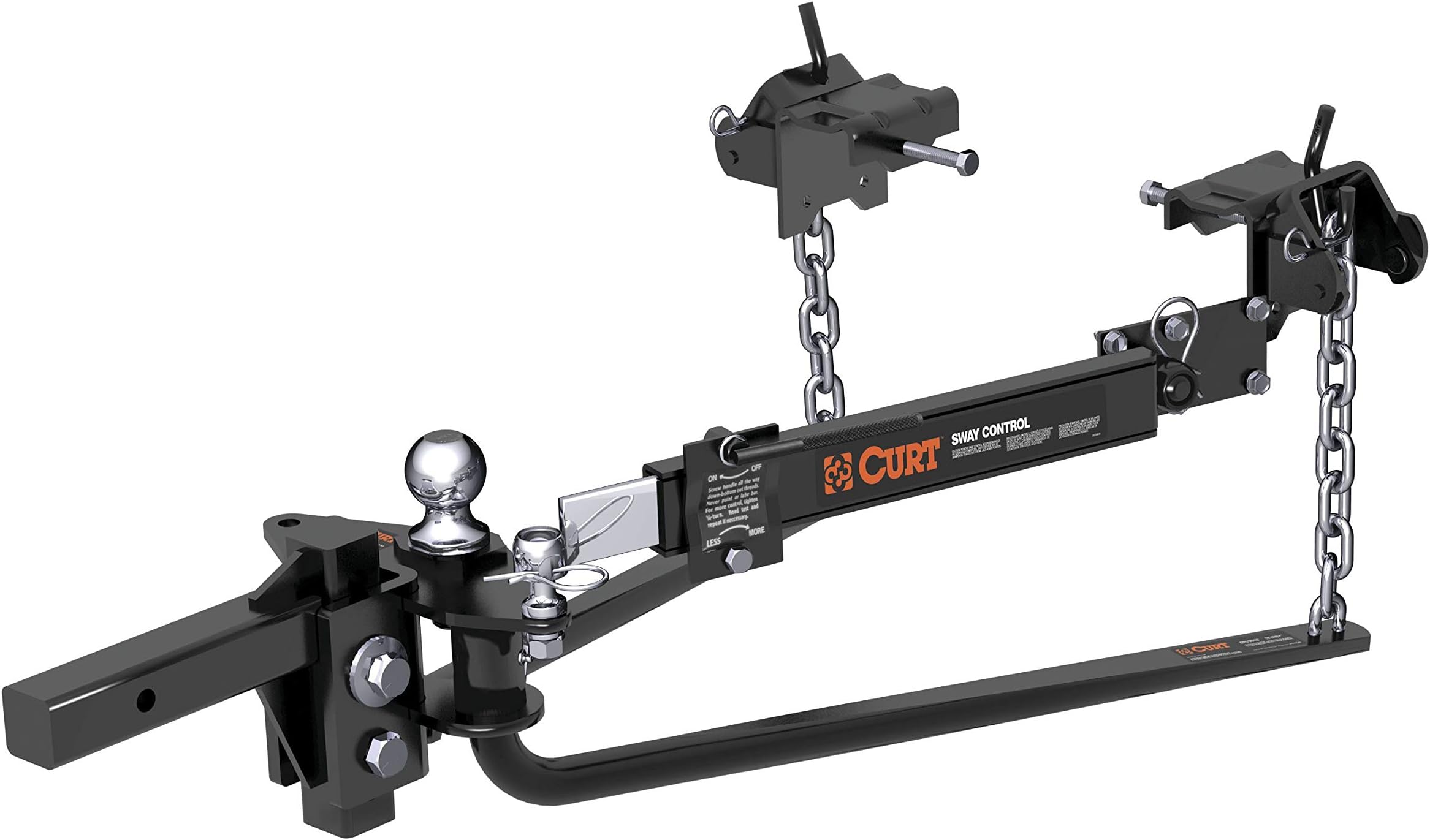 CURT 17063 MV Round Bar Weight Distribution Hitch with Sway Control, Up to 14,000 lbs., 2-Inch Shank, 2-5/16-Inch Ball