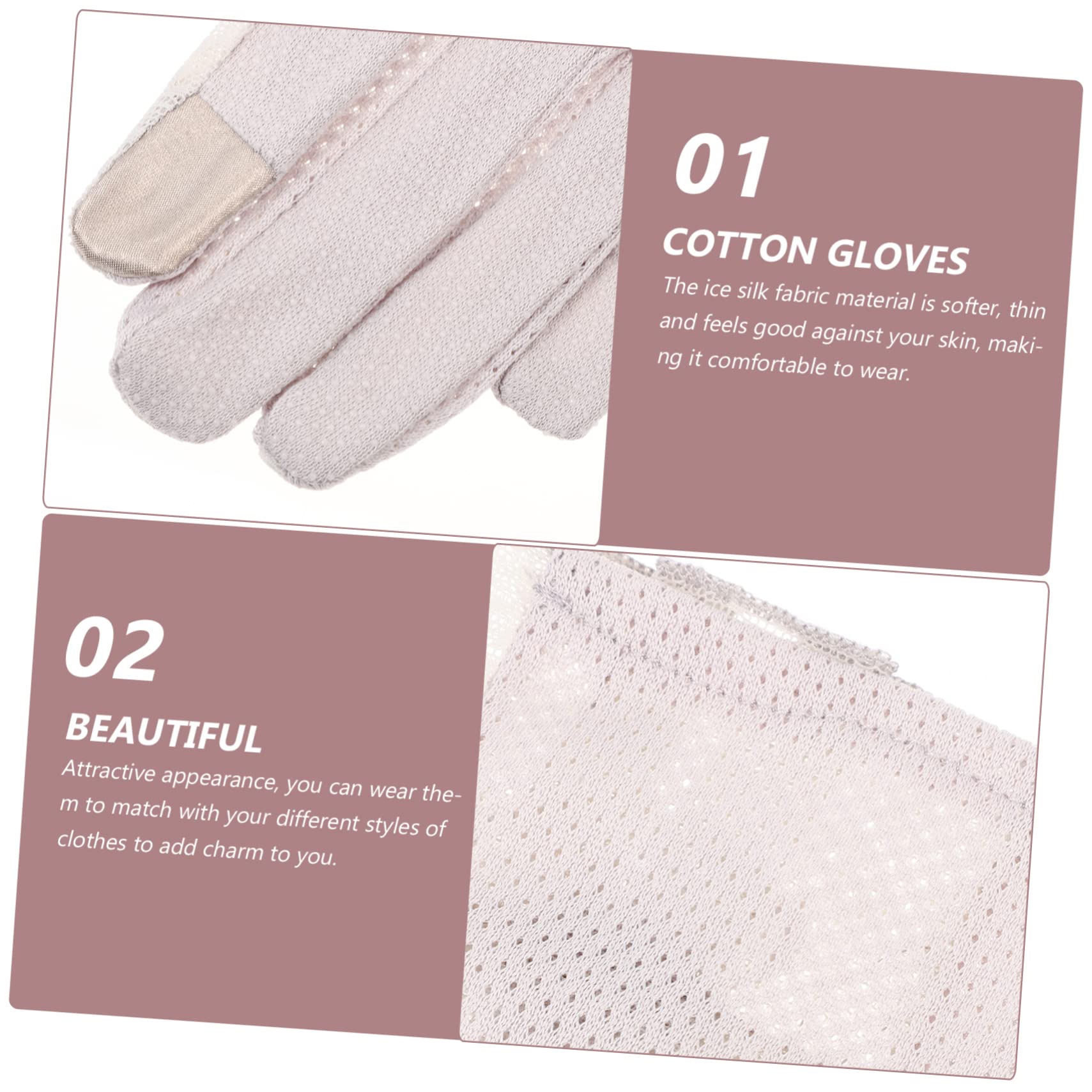 5 Pares Guantes de seda helada guantes de conducir guantes de vestir guantes de camping guantes de las mujeres guantes de sol para mujer protección UV seda de hielo Grey