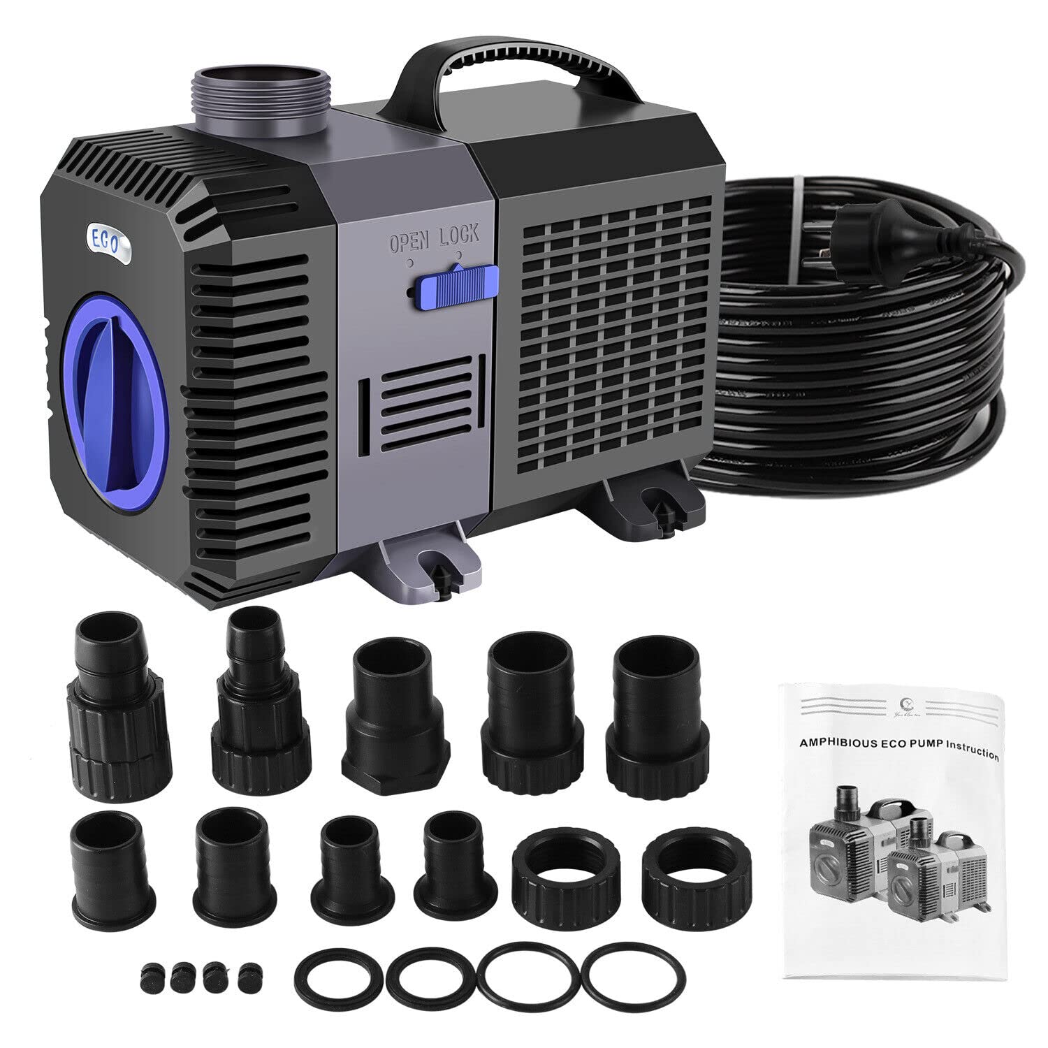 ECO CTP-7000 - pompa di risalita ad immersione regolabile 7000 L/h a risparmio energetico per acquari e laghetti