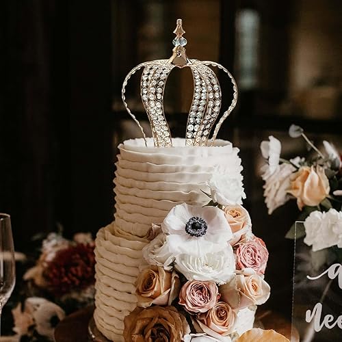 Miniatura 2 de Efavormart - Decoración para tartas de cristal dorado metálico de 16 pulgadas con 204 cuentas acrílicas para bodas, fiestas de cumpleaños, eventos