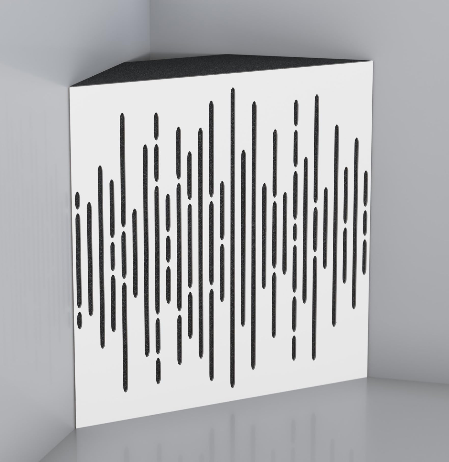 Lot de 2 pièges à basses acoustiques d'angle | 50x50cm | Traitement d'insonorisation pour studio d'enregistrement | Absorption - Diffusion - Réflexion | (x2 WAVE-100mm | Blanc)
