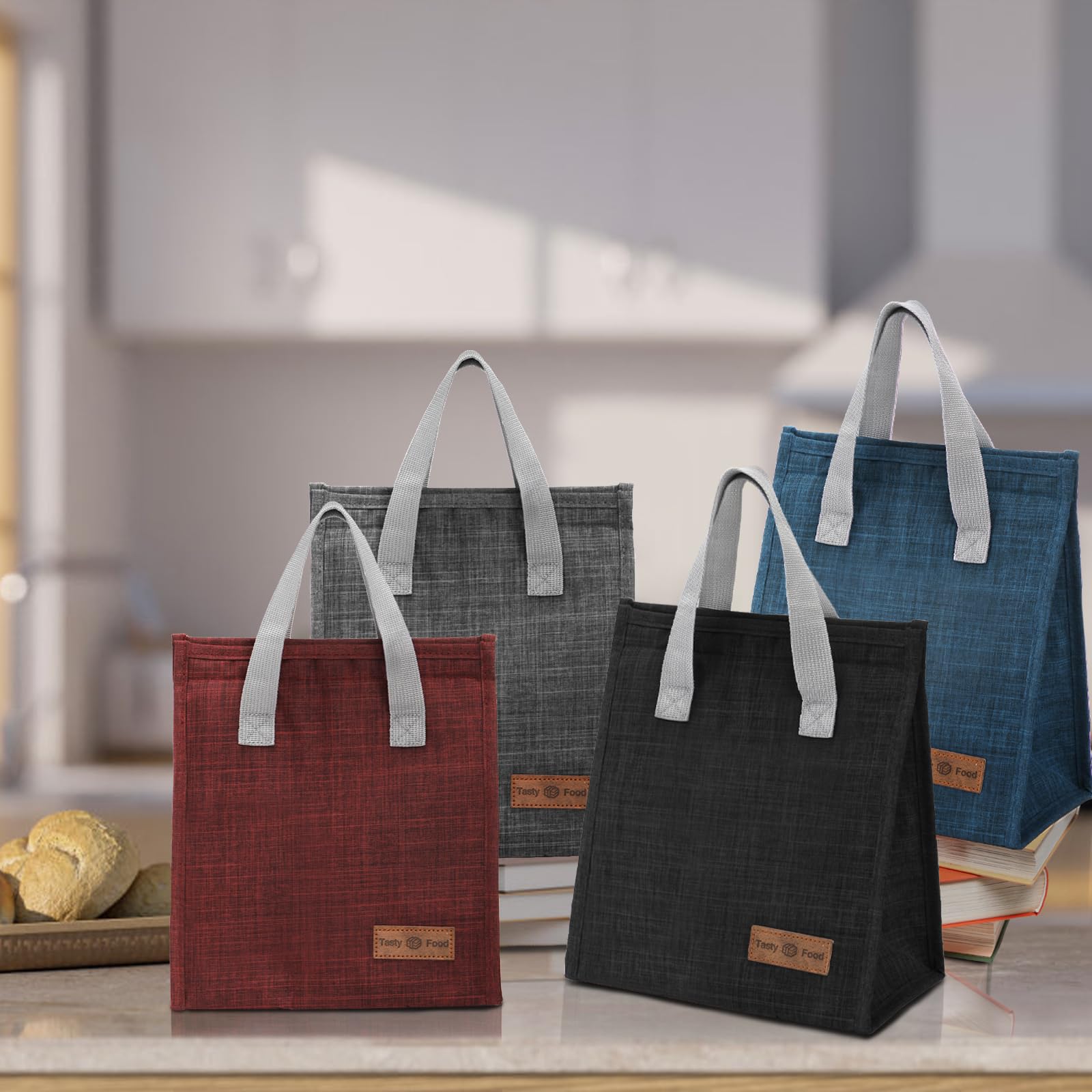 Lunch-Taschen, wiederverwendbar, isolierte Bento-Taschen, große Tragetasche, Lunchbox für Damen und Herren, wasserdichte Kühltasche mit Aluminium für Büro, Arbeit, Picknick, Strand, Reisen