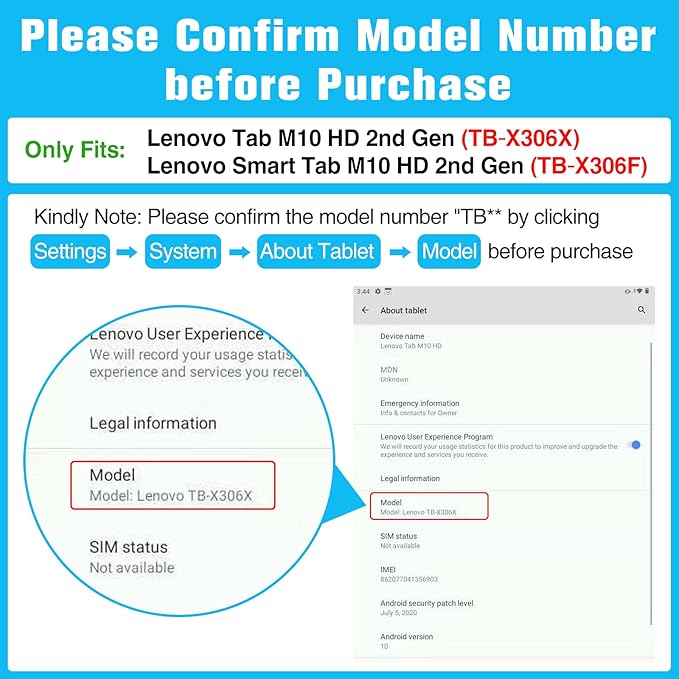 ProCase [2 Pack] Protector de Pantalla Vidrio Templado para Lenovo Tab M10 HD 2da Gen miniatura 2