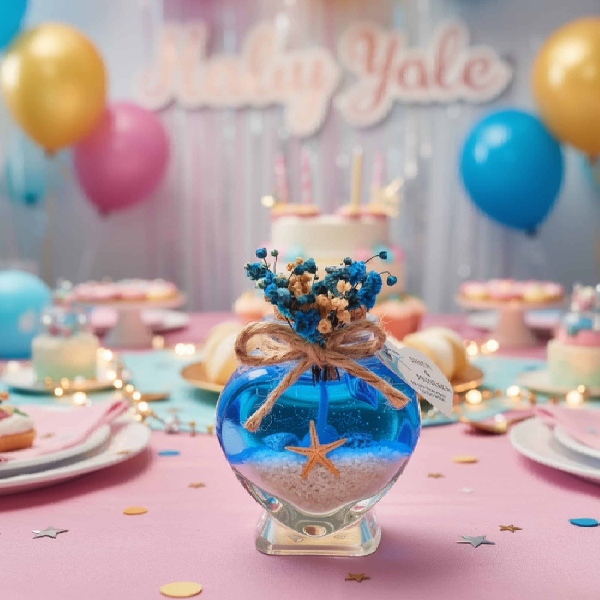bomboniere matrimonio, bottigliette vetro Candele in un barattolo di profumate battesimo,vasetti vetro anni ragazzo, comunione, cresima,piccolo regalo (gel bianco sabbia blu, set da 20)
