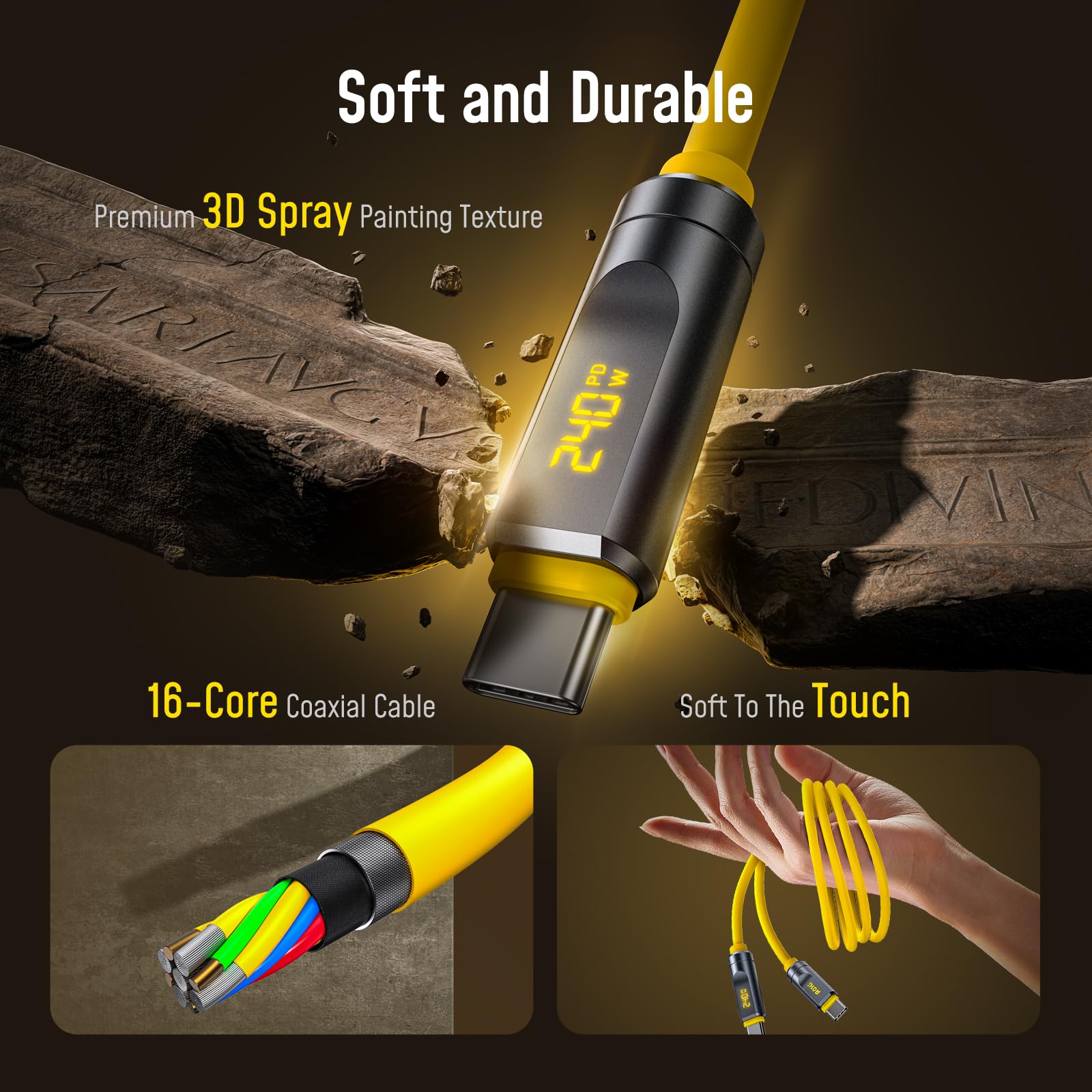 AOHI Câble USB C 1 m Jaune
