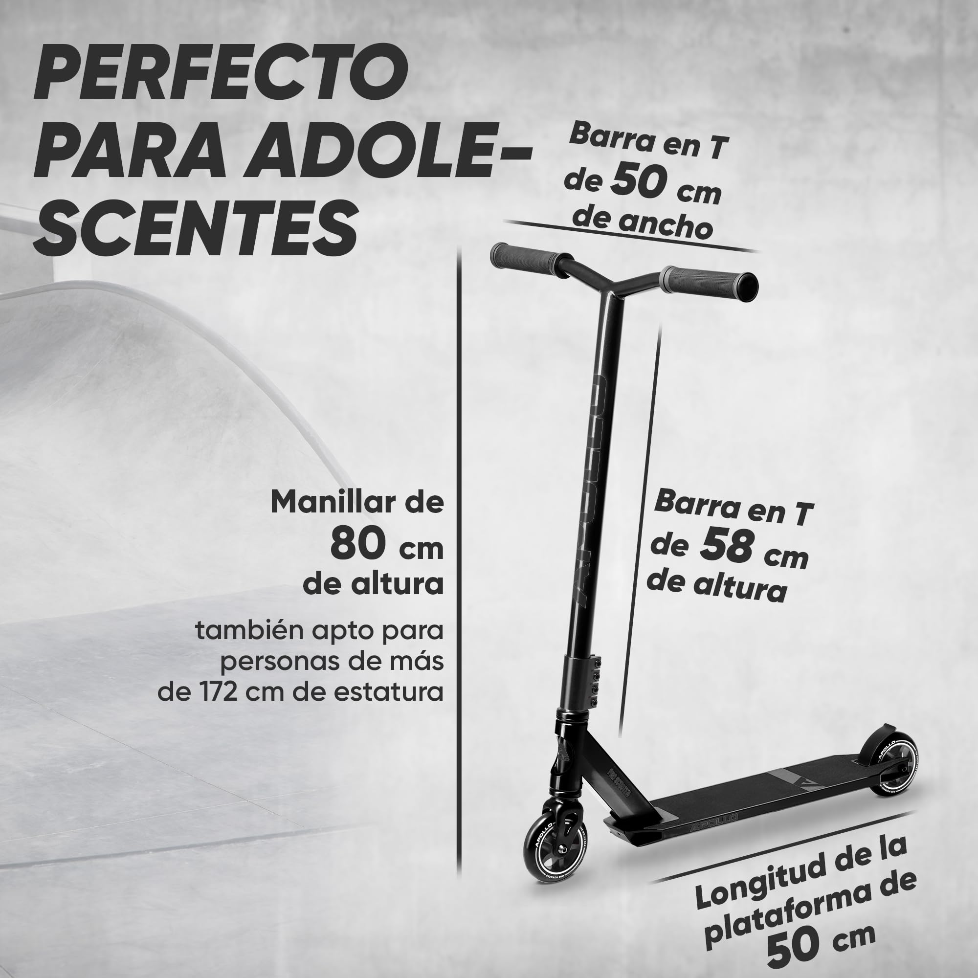 Apollo - Genius Pro Patinete para Trucos | Patinete Niño Rodamientos de Bolas ABEC 9 | Scooter Freestyle | Patinete Acrobático para Niños a Partir de 6 años | Patinete Freestyle Acrobacias y Cruising