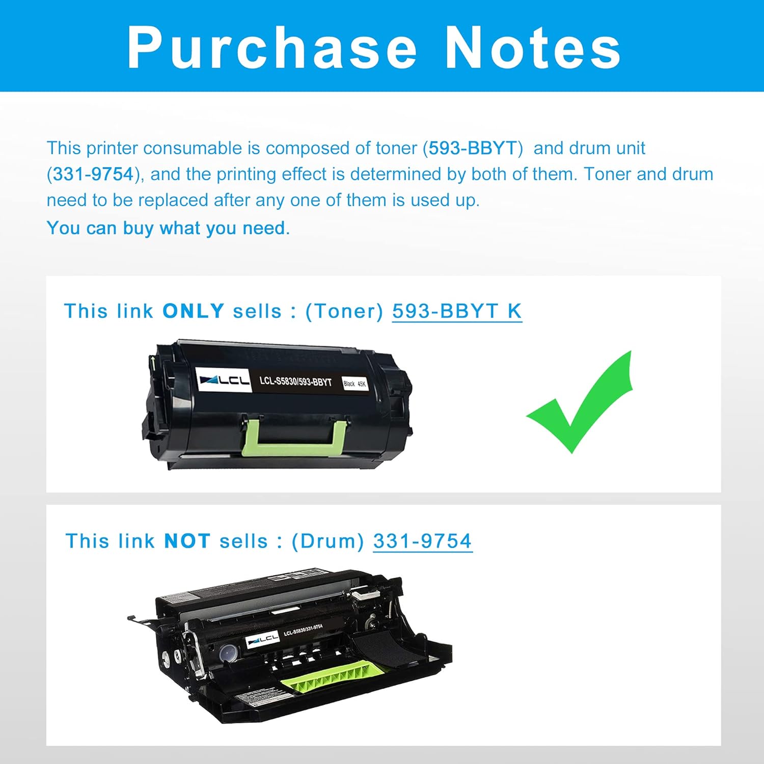 Lіmіtеd Dіѕсоunt LCL Compatible Toner Cartridge Replacement for Dell S5830dn S5830 593-BBYT 8XTXR 2JX96 45000 Pages (1-Pack Black)