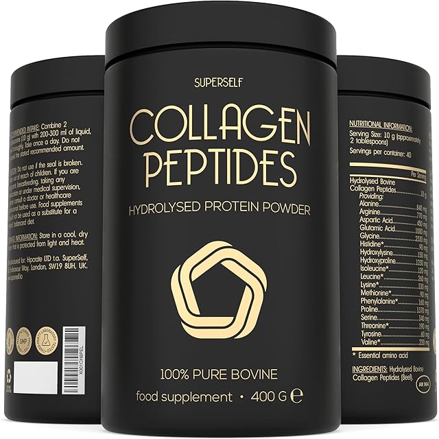 Premium Collagen Powder 400g - 100% Pure Bovine Collagen Type 1 & 3 - Collagen Supplements for Women & Men - Hydrolysed Collagen Peptides - High in Protein & Amino Acids - Rapidly Dissolves in Water