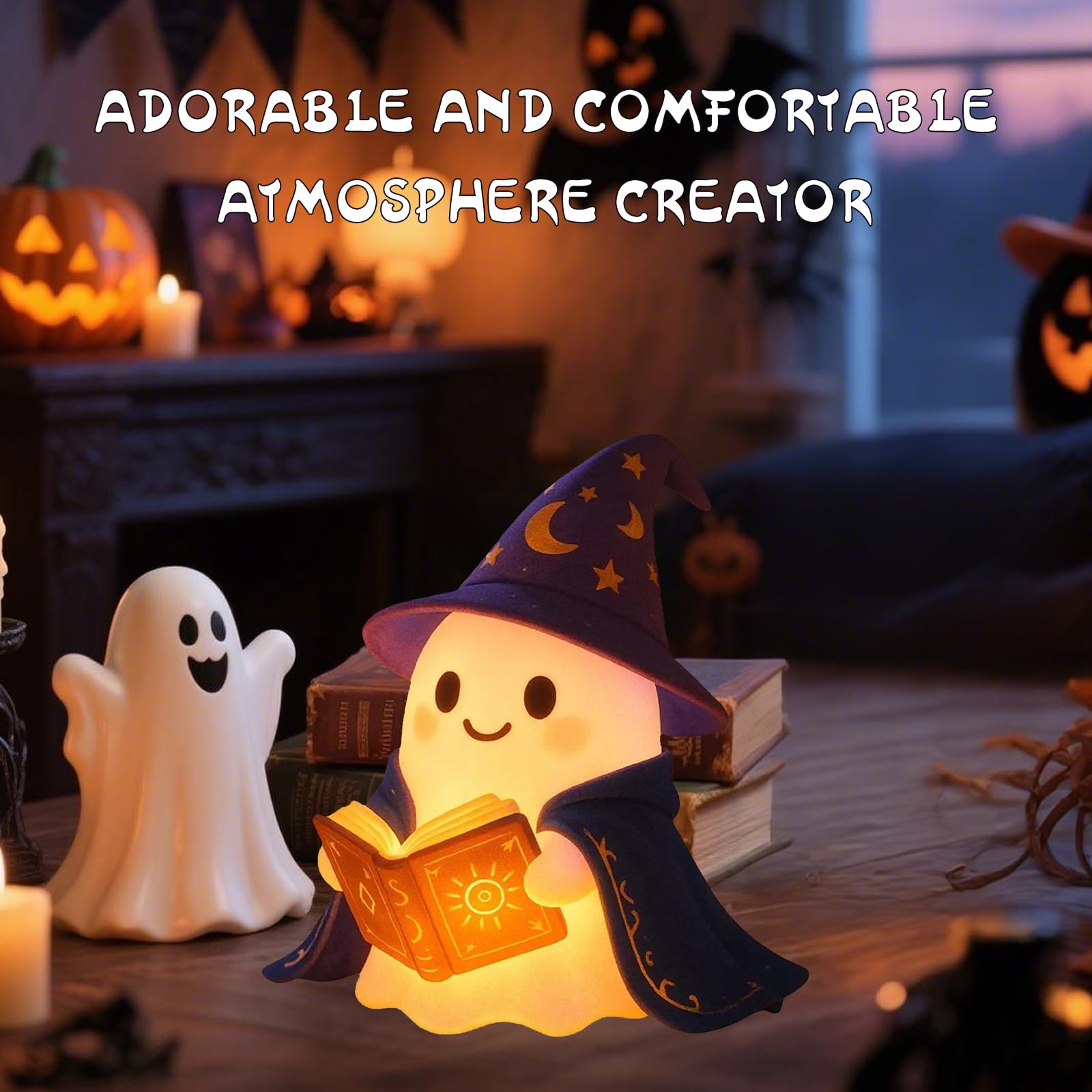 Lampe Fantôme De Lecture LED 15 Cm - Décoration Halloween, Veilleuse, Ambiance Lumineuse