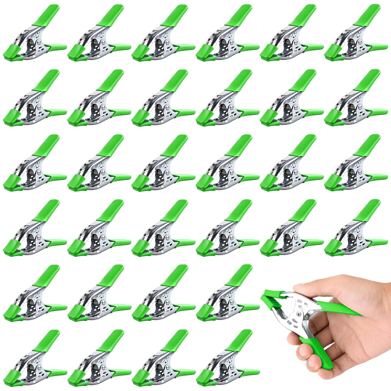 32-Piece 4 inch Spring Clamp, Heavy Duty Metal Spring Clamps, 1.5-inch Jaw Opening Clamps for Backdrop, Pool Cover, Photography