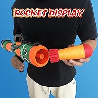 Vista 2 de Gantan Toy Rocket Barrel Launcher-Fires Foam Rockets Includes 6 Rockets Compatible with RL Blaster- Shooting Game Toy Air Power Blaster Toy Gun for