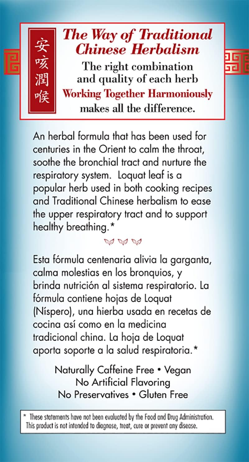 Bravo Tea Bye Cough Herbal Tea Caffeine Free, 20 Tea Bags, 6 count