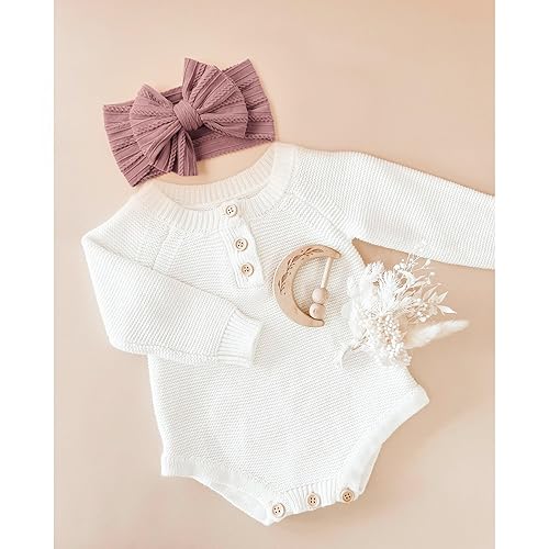 Miniatura 18 de Niceye Diademas hechas a mano para bebé, bandas de pelo de nailon elástico suave con lazos para recién nacidos, bebés y niñas pequeñas Azul