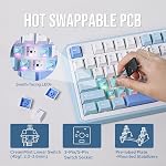 MechLands Vibe99 Wireless Gaming Keyboard with 1.06'' Screen, 96% Hot Swappable Creamy Mechanical Keyboard with Gasket Structure, BT5.0/2.4GHz/USB-C, 5-Layer Padding, RGB, NKRO for Win/Mac (Blue)