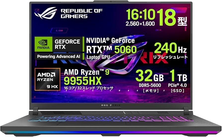 ノートパソコンゲーミング用ROG✖︎AMD Amazon.co.jp: ASUS Gaming Laptop ROG Strix G (Core i7-9750H