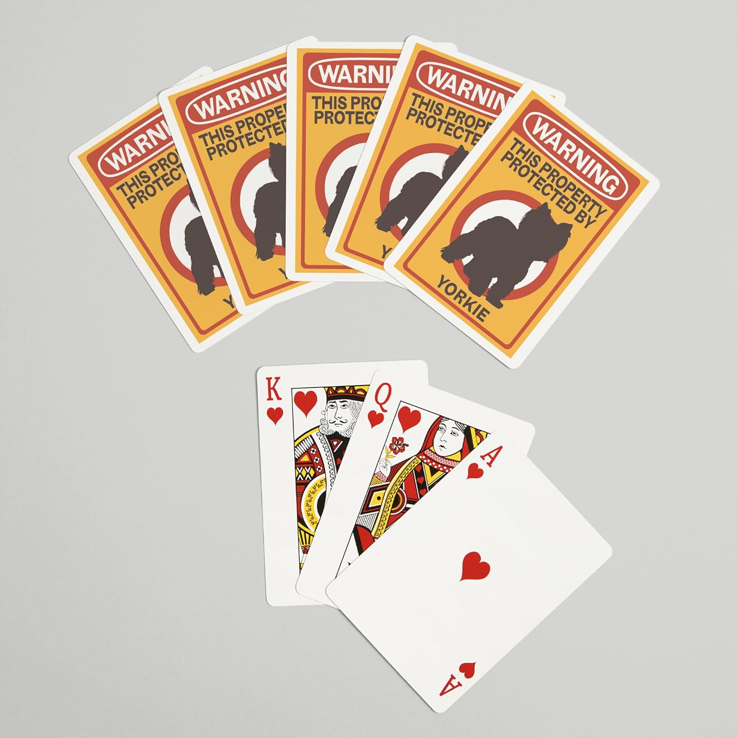 Lantern Press Yorkie, Warning, 52 Playing Cards for Adults, Poker Size Card Deck