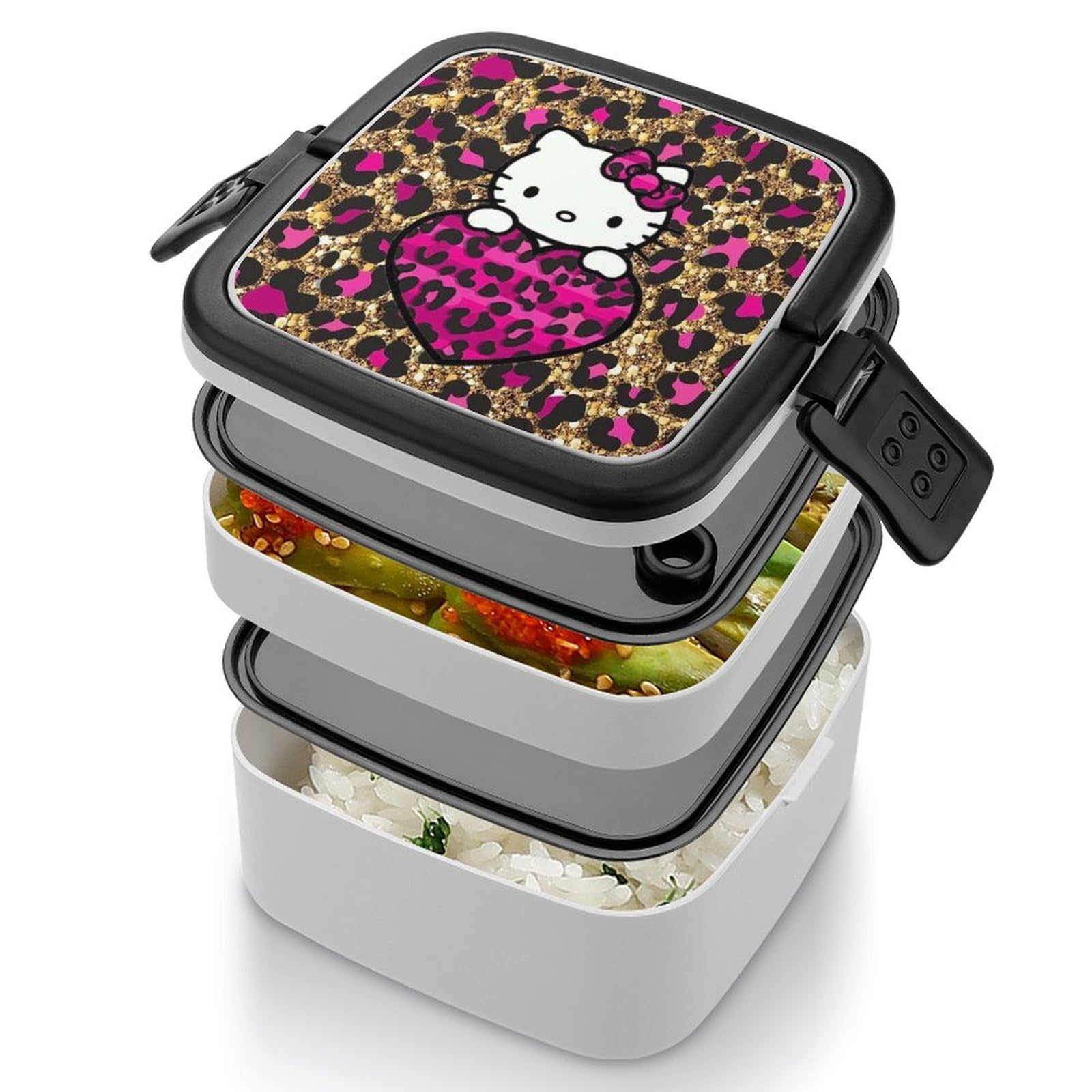 Amazon｜ハローキティ ヒョウ柄 弁当箱 ランチボックス 2段 1000ml 大