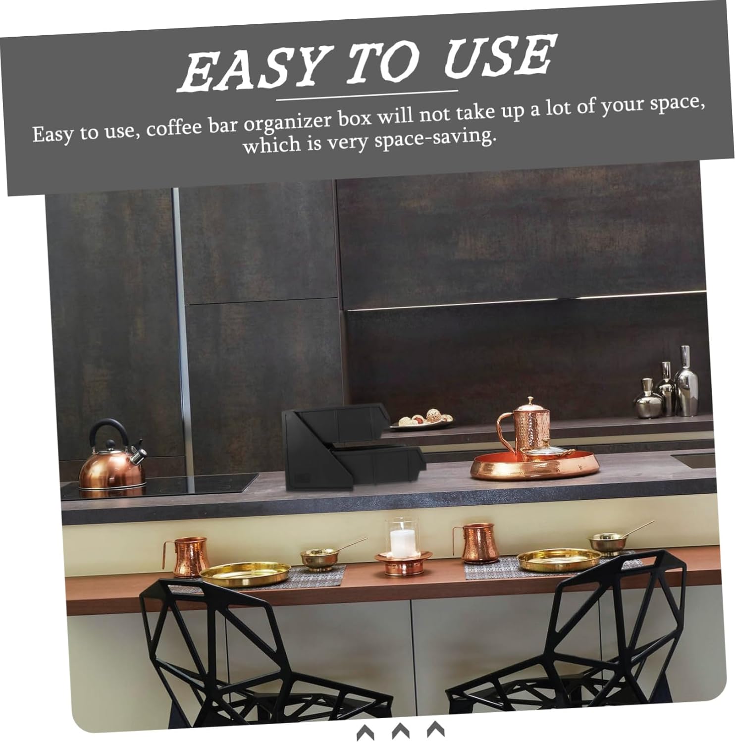 Plastic Coffee Station Organizer for Countertop Condiments and Tea Bags Coffee Bar Storage Box with Two Compartments Easy Clean Plastic Holder for Home Cafe Milk Tea Shop and Bar