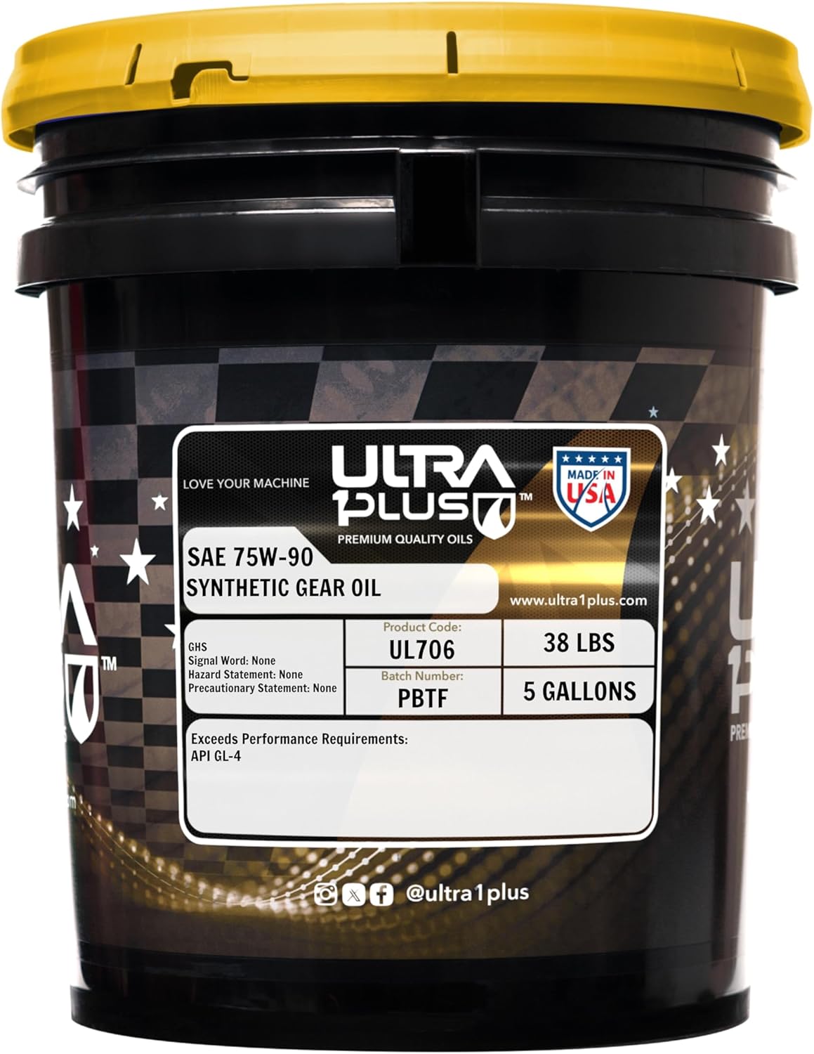 ULTRA 1PLUS SAE 75W-90 Synthetic Gear Oil, API GL-4 (5 Gallon Pail)