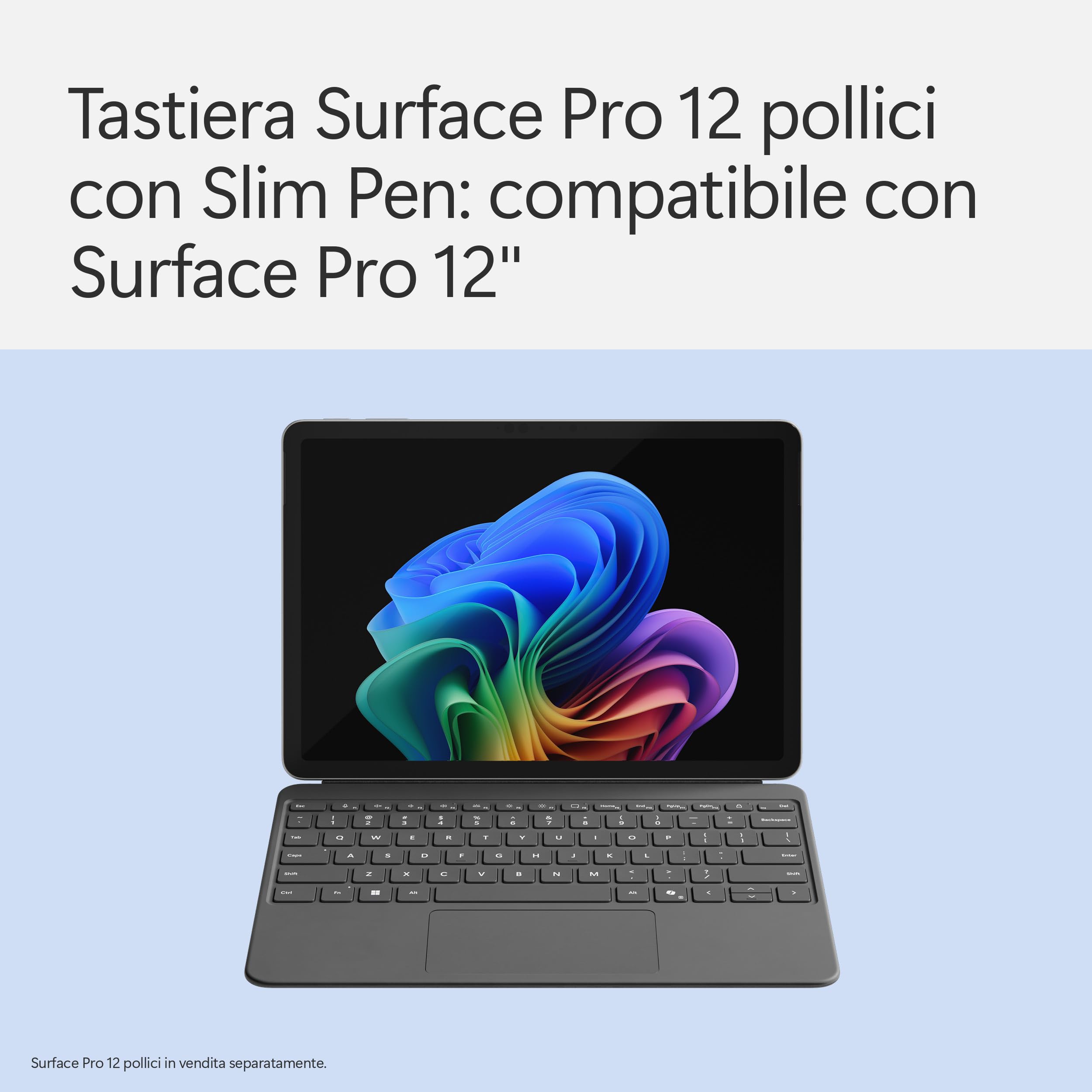 Microsoft Tastiera Surface Pro 12'' con Slim Pen | Compatibile con Surface Pro 12'' | Ardesia