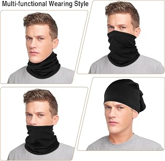 LUOLIIL VOE 2 Pack Winter Neck Gaiter Warmer for Men&Women,Windproof Face Cover Fleece Face Mask Scarf for Cold Weather Sport