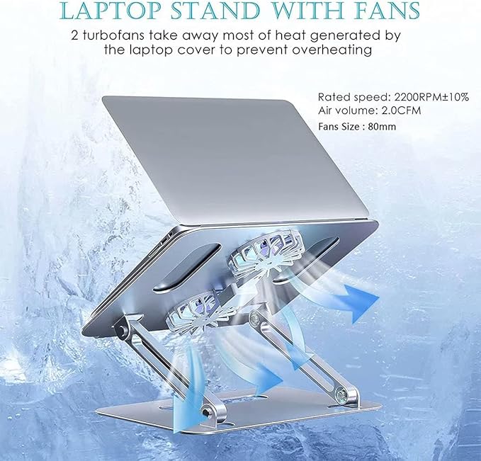 Soporte Ajustable para Notebook con Ventilador, Aluminio miniatura 2