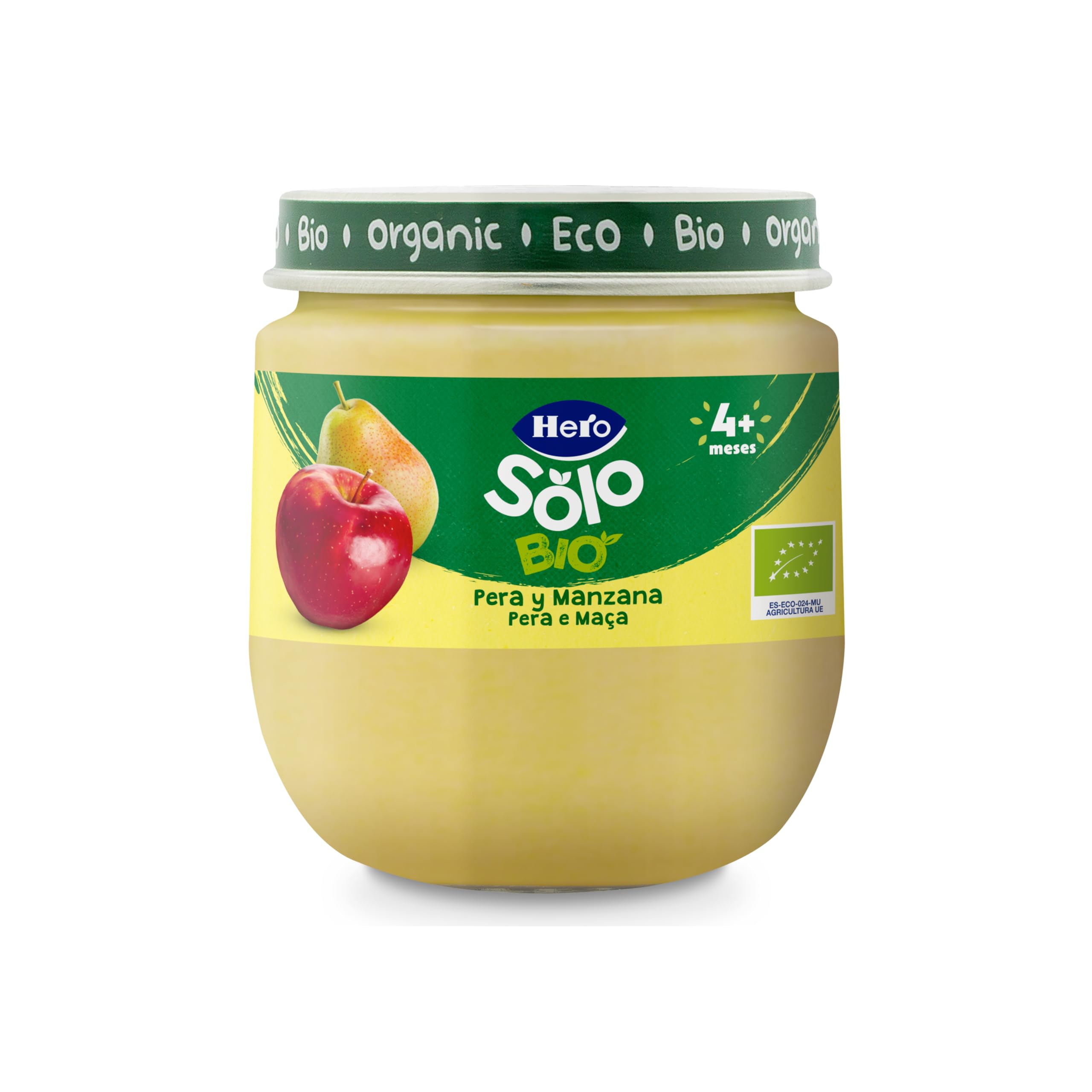 Hero Solo Bio Tarritos de Pera y Manzana 100% Ecológico - Pack 12 x 120 g