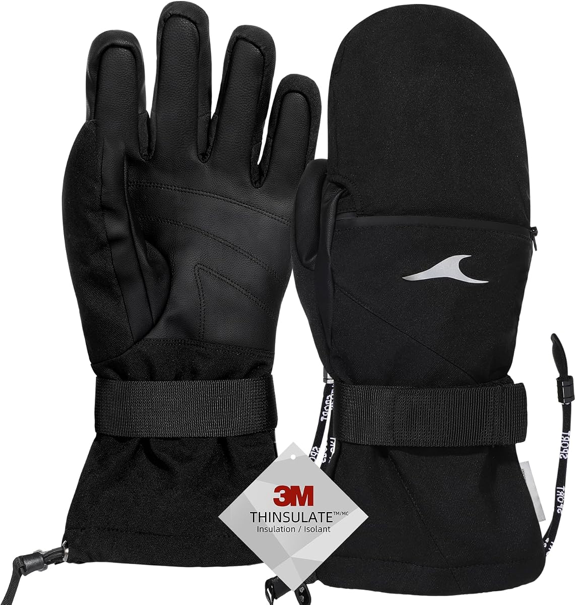 Ski Gloves, Waterproof Winter Touchscreen Snow Mittens Men Women