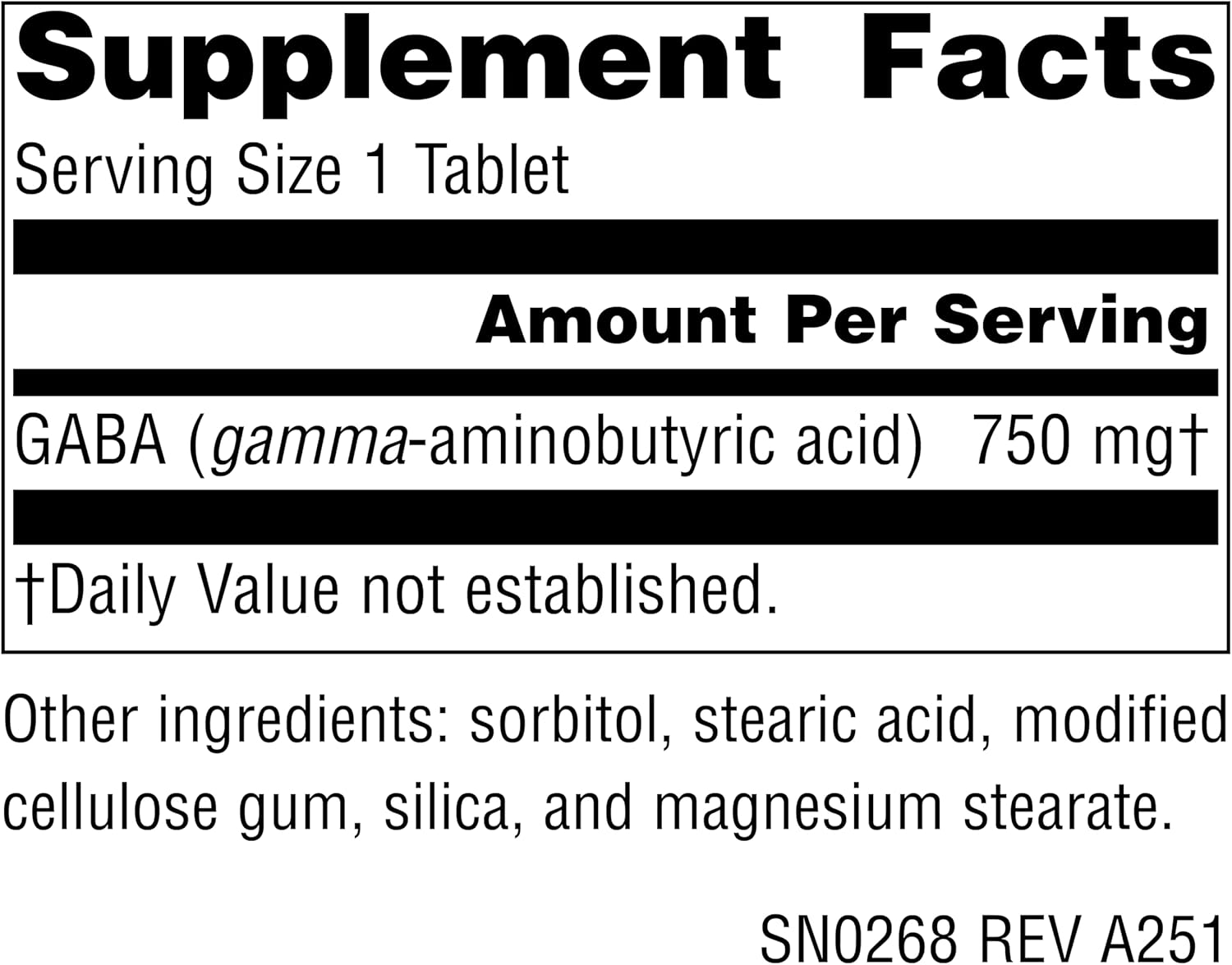 Source Naturals Serene Science GABA 750 mg Calm Mind - 180 Tablets