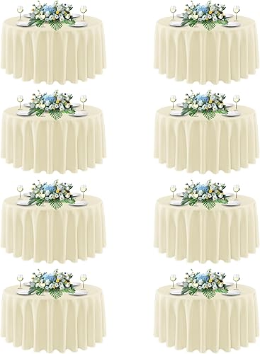 Miniatura 63 de sancua - Manteles blancos rectangulares, paquete de 8 manteles para mesas de 6 pies - Fundas de mesa lavables de poliéster para bodas, fiestas de