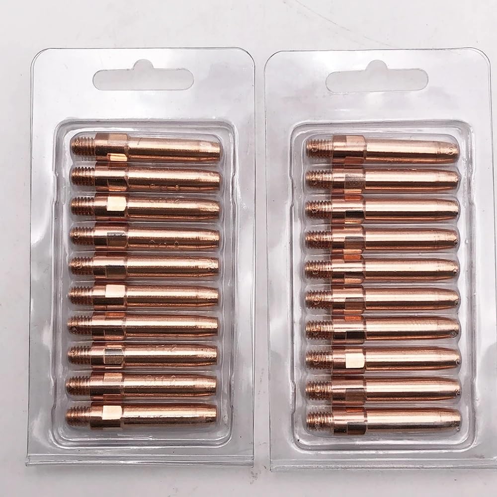 20 punte di contatto E-Cu CuCrZr M6*45 da 0,8 mm, 1,0 mm e 1,2 mm adatte for torce MIG-500A in stile PANA(1.2mm,E-Cu)