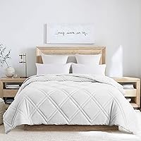 Vista 17 de Feather and Loom - Edredón alternativo para todas las estaciones, funda de microfibra suave y de fácil cuidado, relleno de fibra hipoalergénica