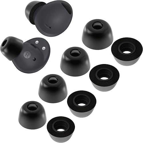 Seltureone 4 tamaños, 4 pares puntas de espuma viscoelástica para Samsung Galaxy Buds2 Pro, sin dolor de silicona en las orejas, orejas