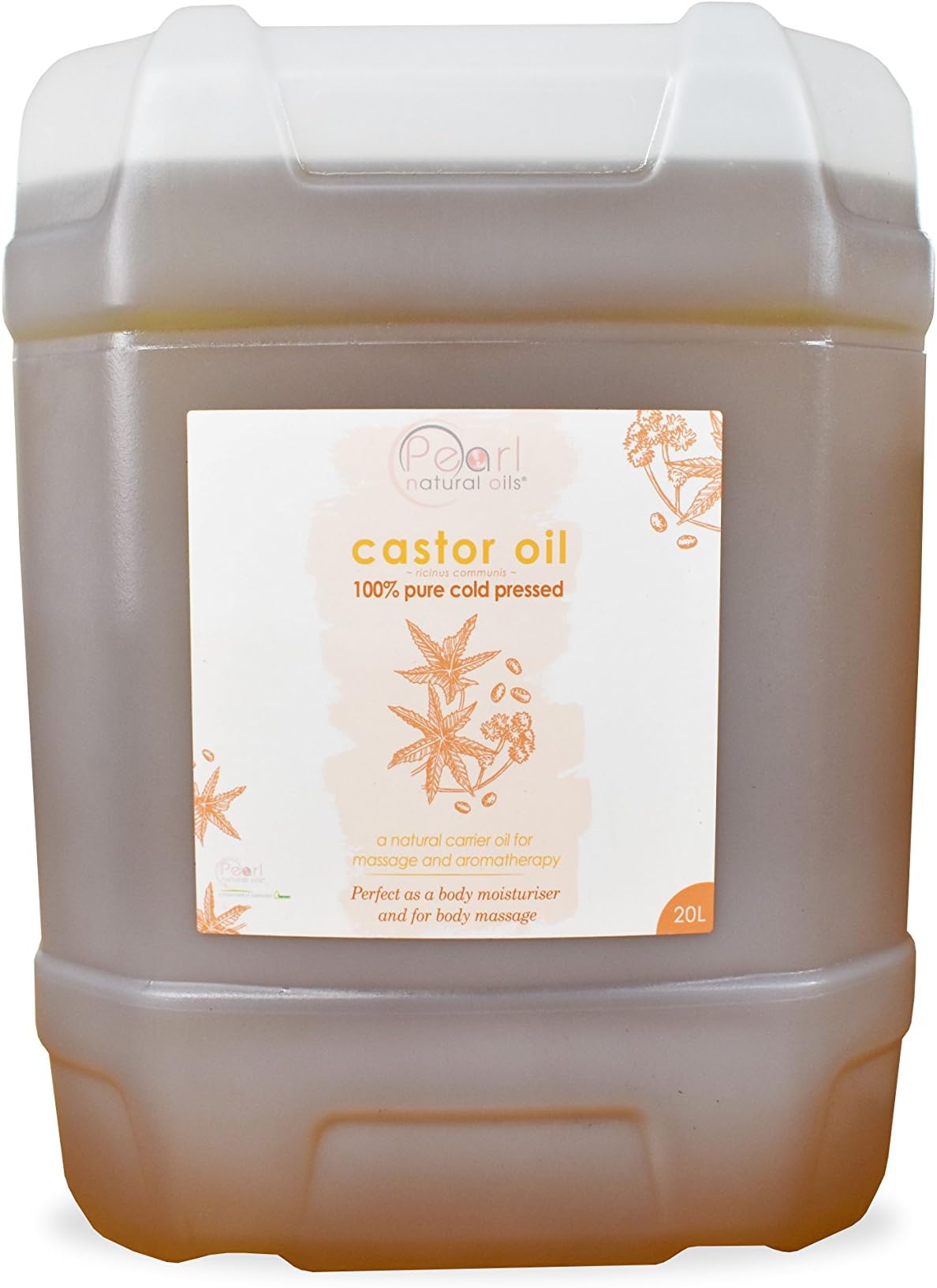Pure Cold Pressed Castor Oil Vegan, Hexane Free, BP Grade, Non-GMO, 20 litres