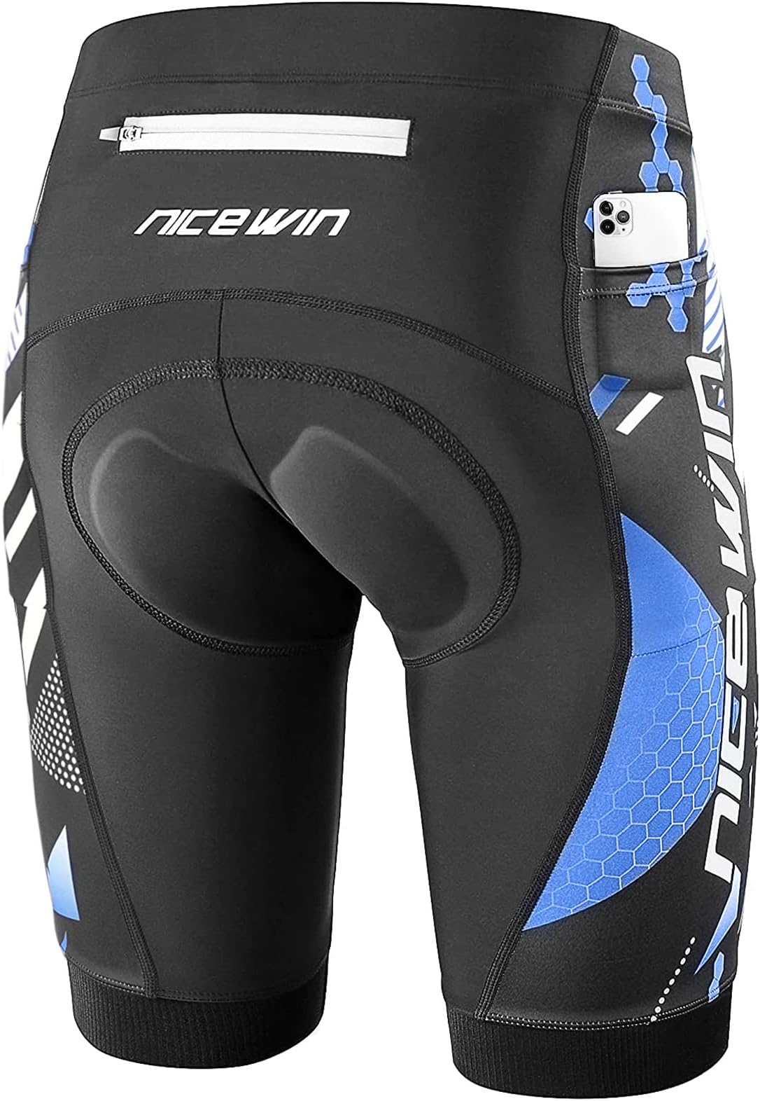 NICEWIN Men's Cycling Shorts with Seat Padding 4D Padded Cycling Shorts Breathable Quick-Drying Shockproof Men's Cycling Trousers Cycling Shorts