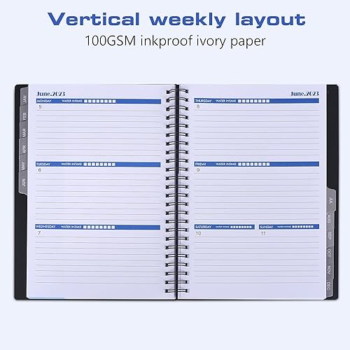 Miniatura 3 de ELECKEY Agenda 2023 agenda diaria semanal y mensual de 65 x 85 pulgadas agenda 2023 con plan anual pestañas mensuales gastos mensuales y notas